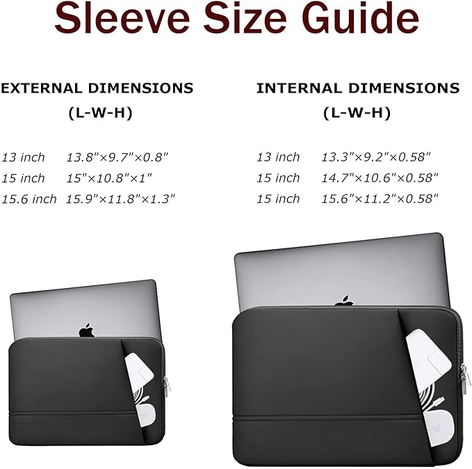 TEDNETGO Laptop Sleeve 15.6 inch, Upgrade Sturdy Portable Monitor Computer Laptop Case, Carrying Sleeve Bag Briefcase Bag 15.6'' with Pockets for MacBook PC Mac HP Lenovo Dell Asus Xbox Switch, Black
