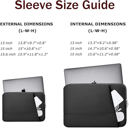 TEDNETGO Laptop Sleeve 15.6 inch, Upgrade Sturdy Portable Monitor Computer Laptop Case, Carrying Sleeve Bag Briefcase Bag 15.6'' with Pockets for MacBook PC Mac HP Lenovo Dell Asus Xbox Switch, Black
