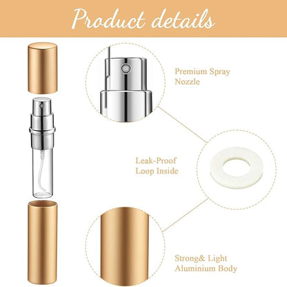 Zonon 56 Pieces Refillable Perfume Atomizer Mini Refillable Spray Perfume Bottle Portable with 56 Pieces Refill Pump Dispenser Pump Transfer Tool for Outgoing(Colorful,5ml and 10ml)
