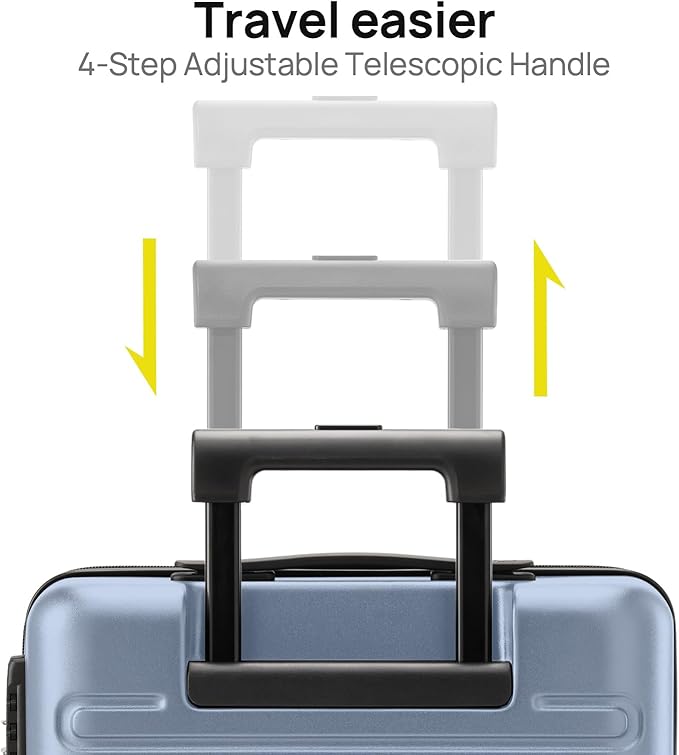 NINETYGO Medium Checked Luggage 24 Inch, Checking In Luggage with Smooth Spinner Wheels, Expandable, Hard Shell PC+ABS Suitcase, Lightweight Travel Luggage, TSA Approved (Blue, Andes)