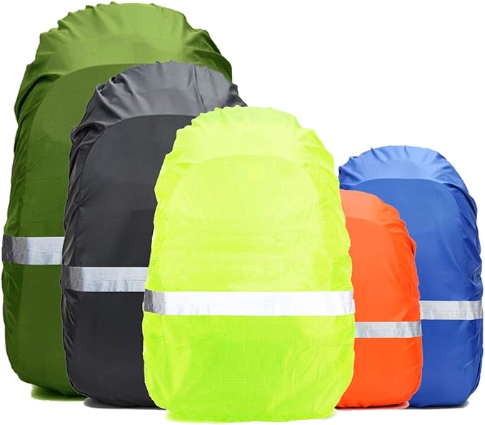 Frelaxy Hi-Visibility Backpack Rain Cover with Reflective Strip 100% Waterproof Ultralight Backpack Cover, Storage Pouch, Anti-Slip Cross Buckle Strap, for Hiking, Camping, Biking, Outdoor, Traveling