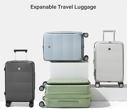 Hanke Hardside Expandable Checked Luggage, 24 Inch Top Opening Trunk Luggages with Spinner Wheels, All-PC Hard Shell Suitcase, Lightweight TSA Checked-Medium(Graphite Grey, 83L)