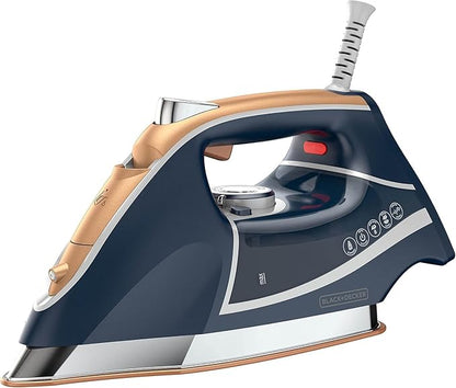 Black+Decker Elite Pro-Series Steam Iron, 6 Settings 1700 Watt, Navy