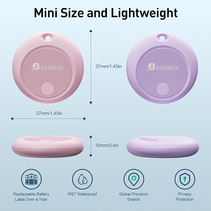 2025 [Apple MFi Certified] (iOS Only) Bluetooth Tracker Smart Finder for Apple Find My iPhone GPS Tracker, 5-10 Years Battery, Keys Finder and Item Locator for Keys, Bags, Wallet, Passport