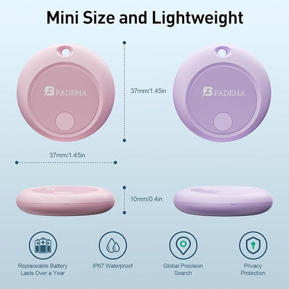 2025 [Apple MFi Certified] (iOS Only) Bluetooth Tracker Smart Finder for Apple Find My iPhone GPS Tracker, 5-10 Years Battery, Keys Finder and Item Locator for Keys, Bags, Wallet, Passport