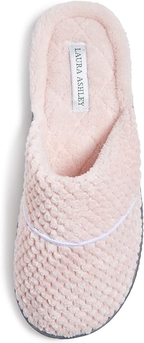 Laura Ashley Ladies Spa Rugged Slippers With Memory Foam Insole