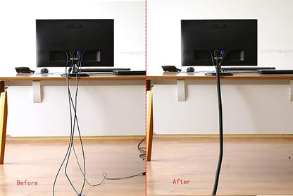 Alex Tech 25ft - 3/8 inch Cord Protector Wire Loom Tubing Cable Sleeve Split Sleeving For USB Cable Power Cord Audio Video Cable – Protect Cat From Chewing Cords - Black