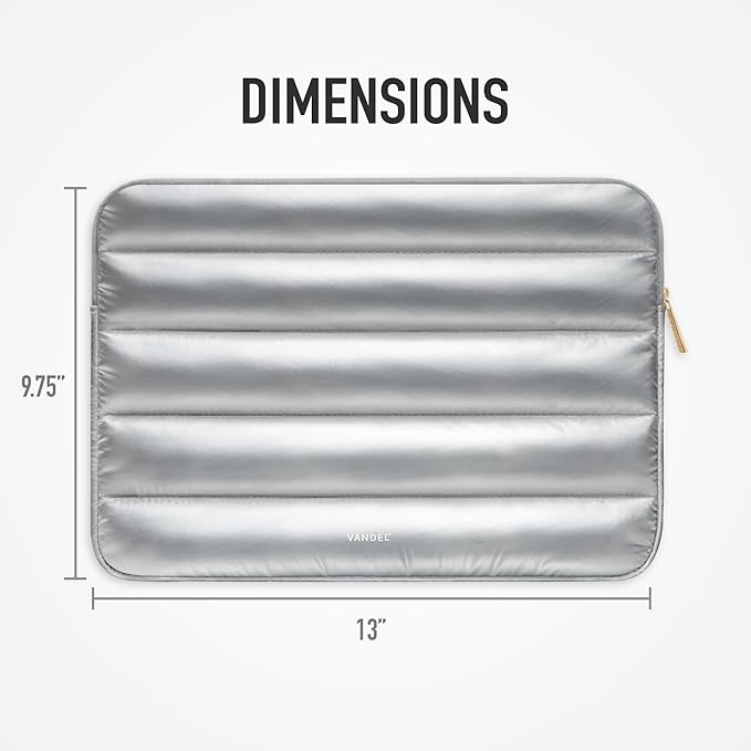 VANDEL - The Original Puffy Laptop Sleeve 13-14 Inch. White Laptop Sleeve for Women. Carrying Case Cover MacBook Pro 14 in, MacBook Air 13 Inch, iPad Pro 12.9, Dell, Asus, HP