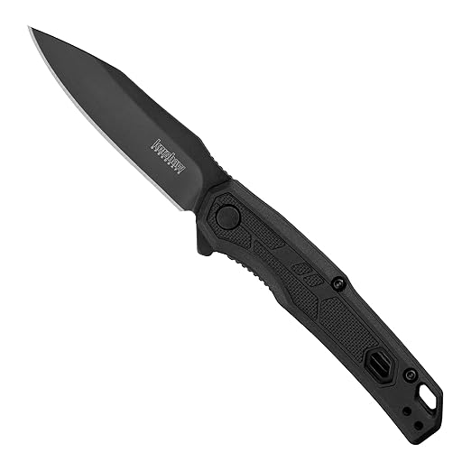 Kershaw Appa Folding Tactical Pocket Knife, SpeedSafe Opening, 2.75 inch Black Blade and Handle, Small, Lightweight Every Day Carry