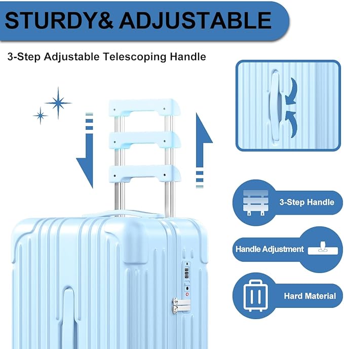 Krute 28 Inch Luggage with Wheels Checked Suitcase PC+ABS Hardside Large TSA Approved Suitcases
