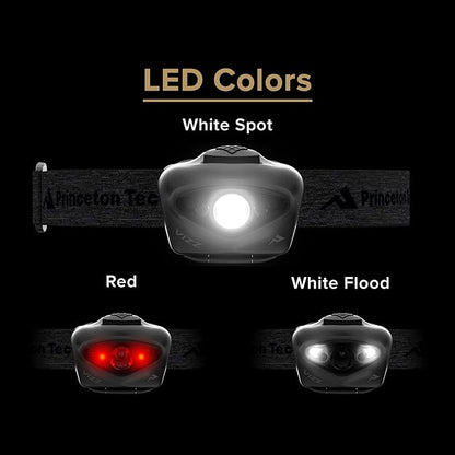 Princeton Tec Vizz Headlamp 550 Lumen Dimmable LED, IPX7 Water Resistance, Essential Outdoor Accessory for Hiking, Backpacking, Camping, Running, and Safety Preparedness, Black, New Version