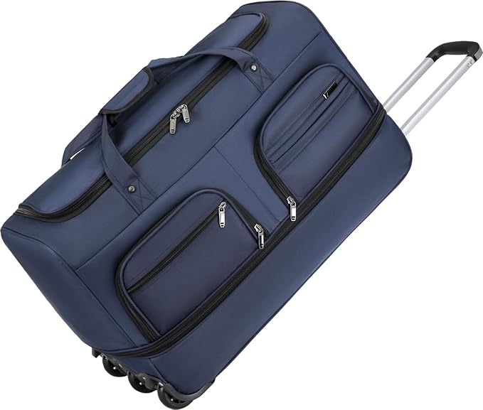 Expandable Rolling Duffle Bag with Wheels, 20" Foldable Carry On Luggage Suitcases, Water-Resistant Travel Duffle Bag Carry On Suitcase Weekend Bag for Women Men