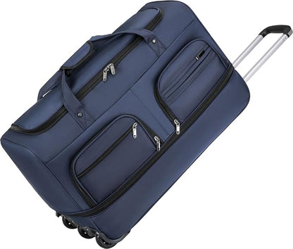Expandable Rolling Duffle Bag with Wheels, 20" Foldable Carry On Luggage Suitcases, Water-Resistant Travel Duffle Bag Carry On Suitcase Weekend Bag for Women Men