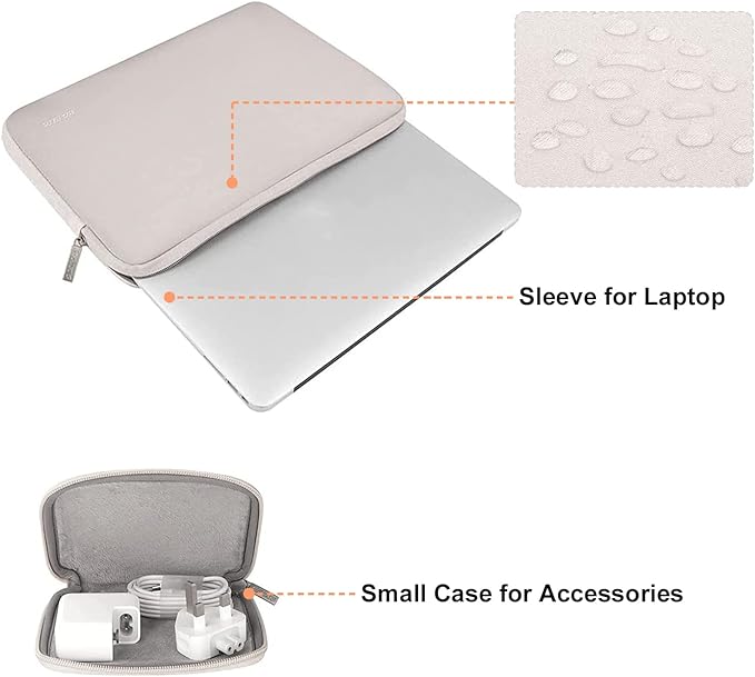 MOSISO Laptop Case 13.3 inch, 13-13.3 inch Laptop Sleeve Bag Compatible with MacBook Air/Pro 13/Pro 14 M5 M4 M3 M2 M1, HP Dell ASUS Lenovo, Neoprene Computer Sleeve Bag with Small Case, Rock Gray