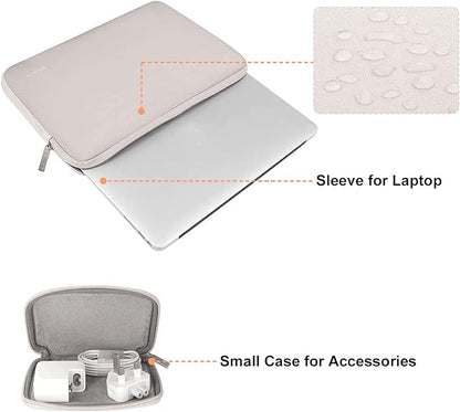 MOSISO Laptop Case 13.3 inch, 13-13.3 inch Laptop Sleeve Bag Compatible with MacBook Air/Pro 13/Pro 14 M5 M4 M3 M2 M1, HP Dell ASUS Lenovo, Neoprene Computer Sleeve Bag with Small Case, Rock Gray