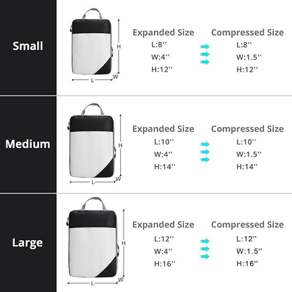 9 Set Compression Packing Cubes for Travel - Compressible, Lightweight, and Space-Saving Packing Cubes, Travel Essentials for Women, Black