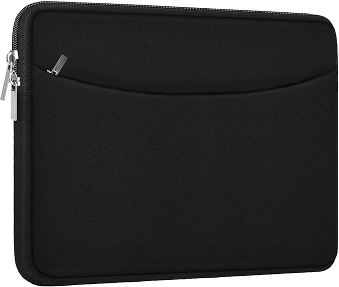Laptop Sleeve Case 14 inch, Shockproof Protective Laptop Cover Briefcase Carrying Computer Bag with Accessory Pocket Portable Computer Sleeve for 14" MacBook, HP, Dell, Lenovo, Acer, Black
