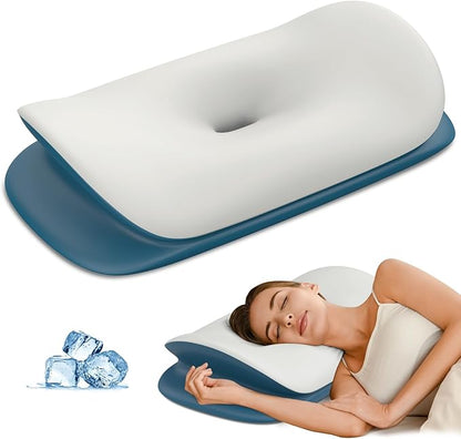Cervical Neck Pillow - Ergonomic Memory Foam Contour Pillows for Side, Back & Stomach Sleepers, Cervical Pillow for Neck Support Sleeping with Breathable Cover
