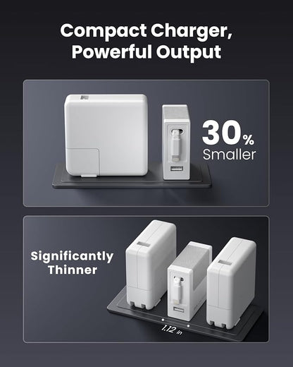 Gitryin Portable Charger Block, Retractable Wall Charger, 40W PD Fast Charging Block with 33.5in Lightning Cable, Power Adapter with Foldable Plug for iPhone14/13/12, White
