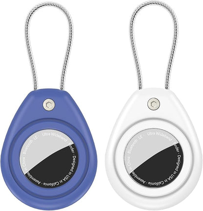 HATALKIN Compatible with AirTag Holder Air Tag Keychain Case with Screen Protector, IP68 Waterproof Air Tags Key Chain for Apple Tag GPS Tracker, Air Tags-4 Pack Holder for Luggage Key,Backpack