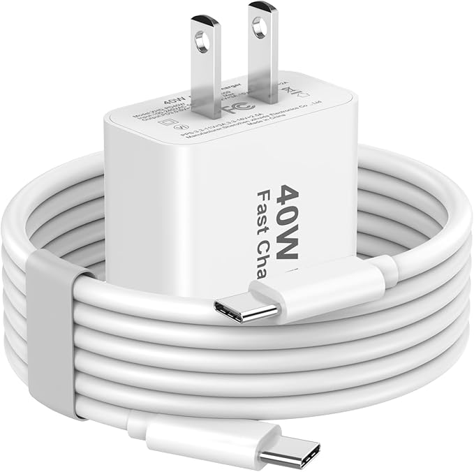 iPhone 17 16 15 Pro Max Charger Fast Charging, 40W USB C iPhone 17 16 15 Fast Charger Block with 6FT Type C to C Charging Cable Cord for iPhone 17/17 Pro Max/17 Pro/Air/16/16 Pro Max/15/15 Pro Max
