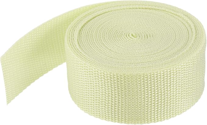 MECCANIXITY Lightweight Polypropylene Webbing Strap 1 1/2" 5 Yard Backpack Strapping Band Apricot for Outdoor Luggage Cargo Straps