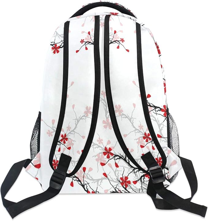 ALAZA Japanese Cherry Blossom Sakura Large Backpack for Girls Kids School Women Personalized Laptop iPad Tablet Travel School Bag with Multiple Pockets for Men Women College