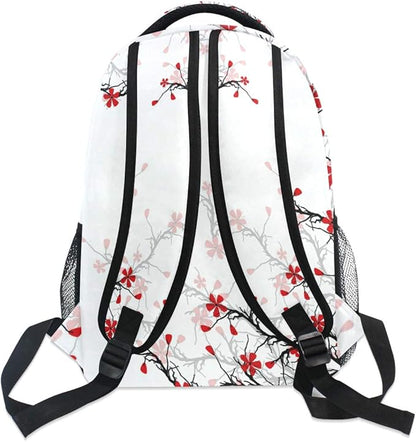 ALAZA Japanese Cherry Blossom Sakura Large Backpack for Girls Kids School Women Personalized Laptop iPad Tablet Travel School Bag with Multiple Pockets for Men Women College