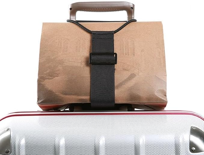 Multi Use Strong Adjustable Luggage Connector Straps, Luggage Straps for Suitcases, Elastic Rope,Adjustable Buckle, Waterproof and Wear-Resistant, Packing Tips for Travel (2*Orange)