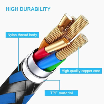 cugunu USB C to Lightning Cable 5 Pack 3/3/6/6/10FT iPhone Charger MFi Certified Power Delivery Fast Charging Cord Compatible with iPhone 14/13/12/11/XS/XR/X/8 - Black Blue