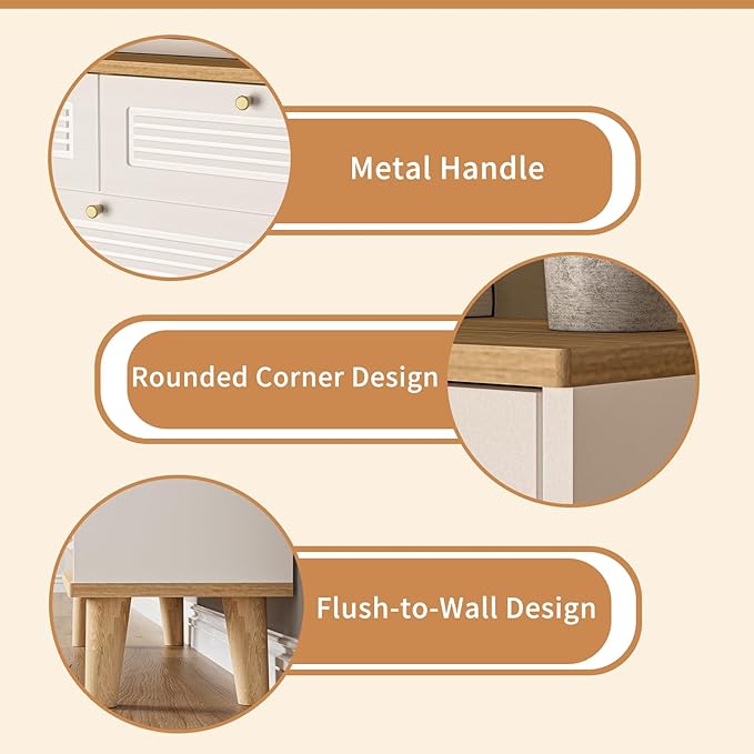 Spaco Shoe Storage Cabinet with 2 Flip Drawers for Entryway,Narrow Shoe Rack Organizer Cabinet with Oak Top and 2 Storage Drawers for Hallway,Entrance