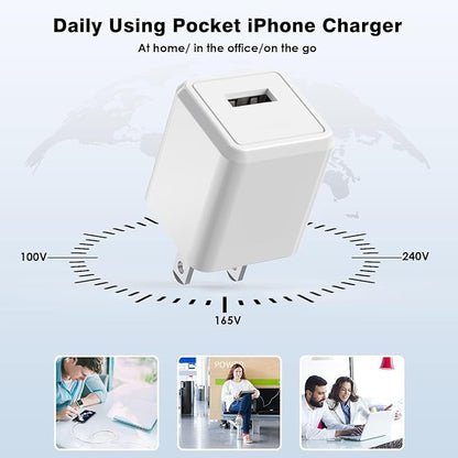 iPhone Charger, [Apple MFi Certified] 2 Pack 10ft iPhone Charger Data Sync Transfer Lightning Cable with Travel USB Wall ChargerBlock Compatible with iPhone13/12/11 Pro/SE/XS/X/XR/8/7/iPad/AirPods