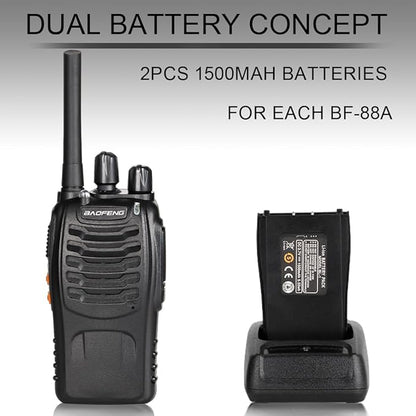 BAOFENG Walkie Talkies Long Range for Adults with 4 Rechargeable Batteries Earpiece, Two Way Radio BAOFENG BF-88A Portable 2 Way Radio for Family Hiking Camping-2 Pack