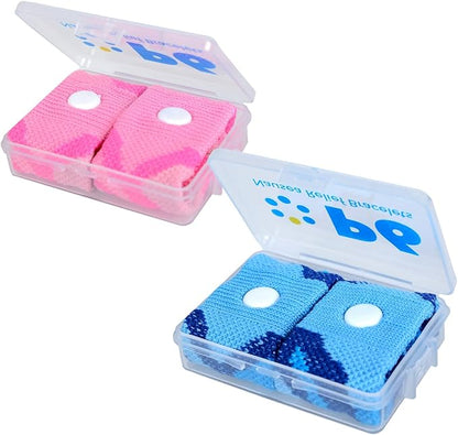 P6 Motion Sickness Bands for Kids Children’s Wristbands for Anti Nausea Sea Cruise Travel Car Sickness All-Natural Non Drowsy Relief Acupressure Treatment (2 Pack, Pink - Blue)