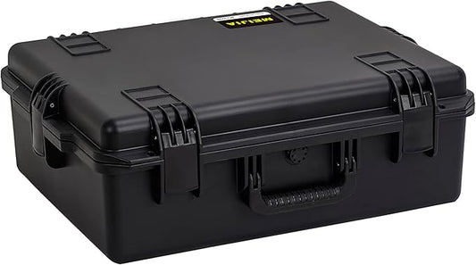 MEIJIA Premium Portable All Weather Heavy Duty Waterproof Hard Compact Camera Case with Customizable Fit Foam, Lightweight Design,24.6"X19.7"X8.6",Black