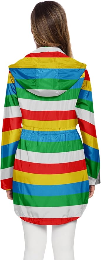 Avoogue Women's Long Raincoat with Hood Outdoor Lightweight Windbreaker Rain Jacket Waterproof