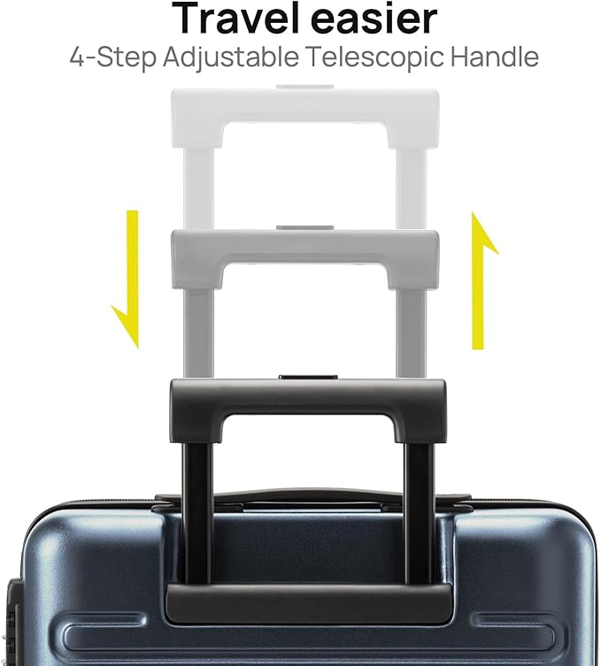 NINETYGO Medium Checked Luggage 24 Inch, Checking In Luggage with Smooth Spinner Wheels, Expandable, Hard Shell PC+ABS Suitcase, Lightweight Travel Luggage, TSA Approved (Grey, Andes)
