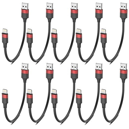 6 inch Short Lightning Cable Bulk 10Pack, [MFi Certified] Multipack 0.5ft iPhone Charge Cable, Short USB to Lightning Cord for Charging Stations, iPhone 14 13 12 11 Pro Max 8 7 6 iPod iPad