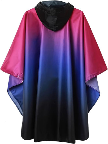 SaphiRose Unisex Rain Poncho Waterproof Raincoat Hooded for Adults Women with Pockets