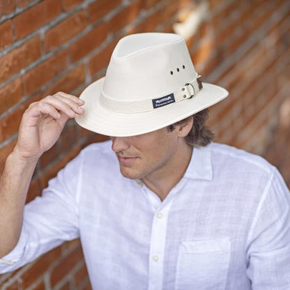 Panama Jack Original Canvas Safari Men's Sun Hat, 2 1/2" Brim, UPF (SPF) 50+ Sunhat Protection