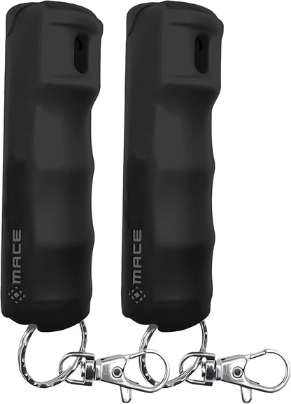 Mace Pepper Spray - Maximum Police Strength OC with UV Dye, Fast Flip Top, Ergonomic Finger Grip, Easy Carry Keychain, 12 Feet Range, 0.42 oz Compact Model, Self Defense Pepper Spray for Women & Men