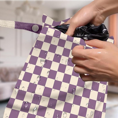 4 Pack Cute Wet Bag Waterproof Washable Reusable Wet Dry Bag for Swimsuit Clothes Cloth Diaper Travel Beach Pool Yoga Gym Party Camping Toiletries Travel Beach Essentials, Colorful Checkered