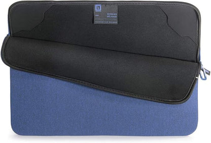 TUCANO Melange Neoprene Sleeve Comp. with MacBook Pro 16” / Laptop up to 15.6”, 4mm Thick, Anti-Slip, Anti-Scratch Blue