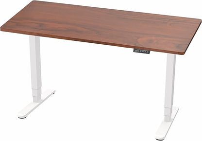 VIVO Electric 60 x 24 in Dual Motor Sit Stand Desk, Memory Height Adjustment, 2B Series, Dark Walnut Top White Frame, DESK-KIT-2W6D