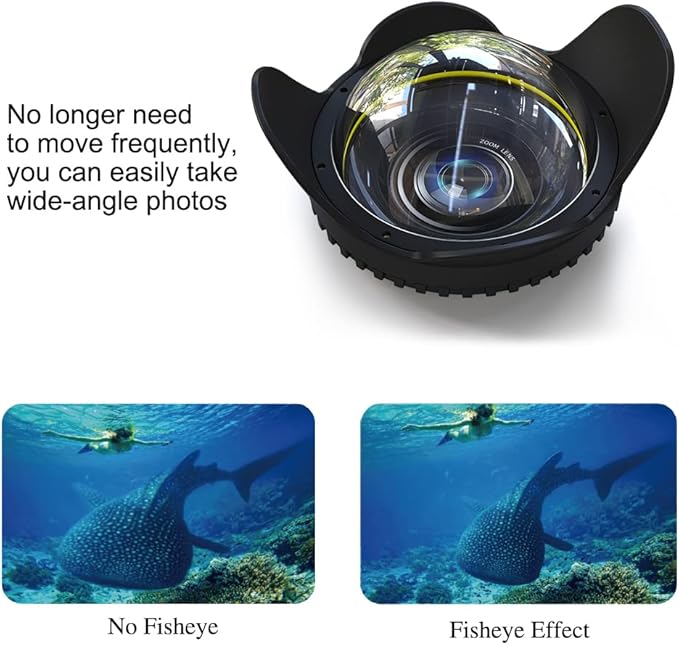 Sea frogs 67mm Dome Port Lens Accessory for Waterproof Underwater Housing, 60m/197ft Depth Protection, Waterproof IPX8 Rated