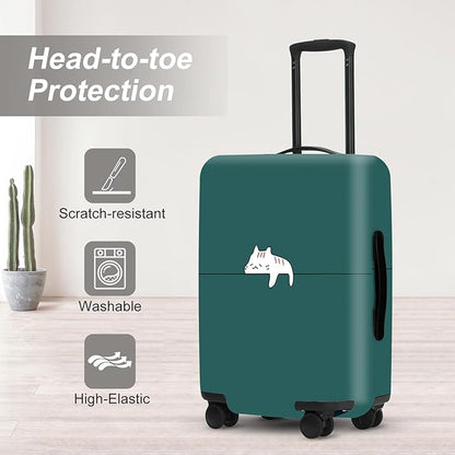 forest Green Luggage Cover, Washable Suitcase Protector Simple Abstract Animal Design Anti-scratch for 18",20",22" Bag