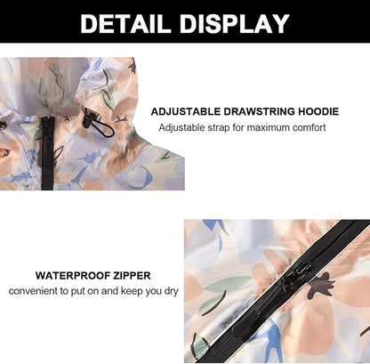 Fashion Hooded Rain Poncho Waterproof Raincoat Jacket with pocket for Women/Men/Adult