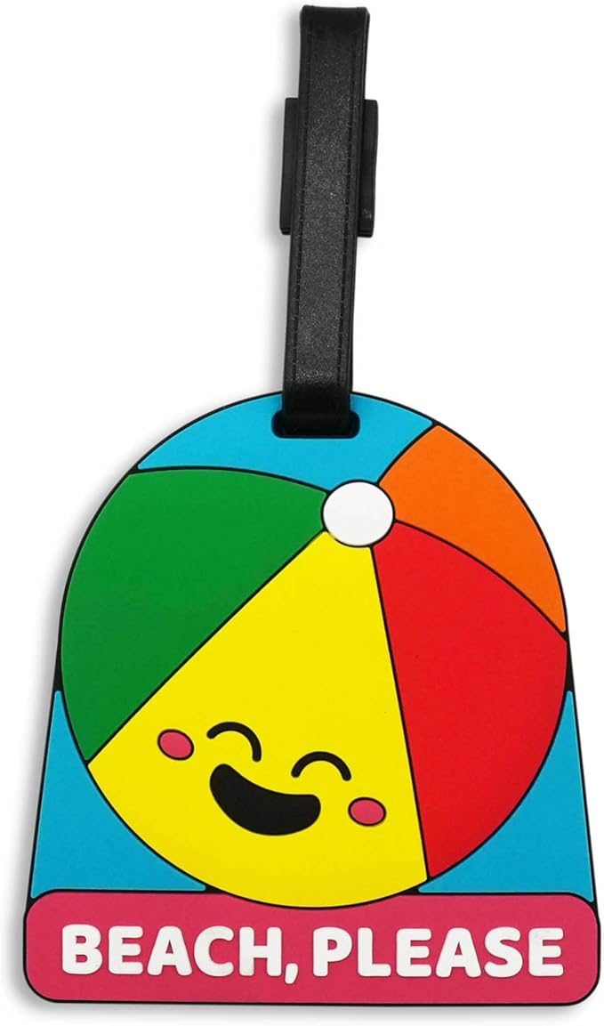 Funny Luggage Tag – Hilarious Travel ID Tag with Sarcastic Saying – Durable & Easy to Spot Suitcase Tag for Men, Women, Frequent Flyers, or Gag Gift for Travelers - Beach Please