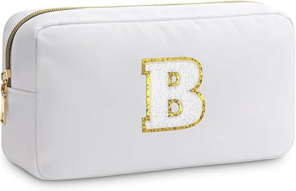 Initial B Makeup Bags Initial Letter A-Z Cosmetic Bag for Women Friends Daughter Sister Mom Inspirational Gifts Travel Toiletry Bag Christmas Birthday Gifts for Her Bridesmaid Bff Makeup Pouch B