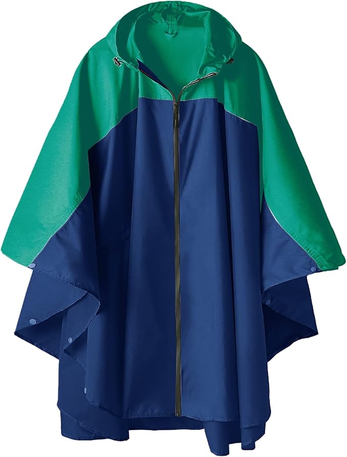 SaphiRose Unisex Rain Poncho Waterproof Raincoat Hooded for Adults Women with Pockets
